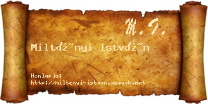 Miltényi István névjegykártya